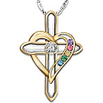 Buy Diamond and Birthstone Personalized Pendant Necklace: A Mother's Faith and Family