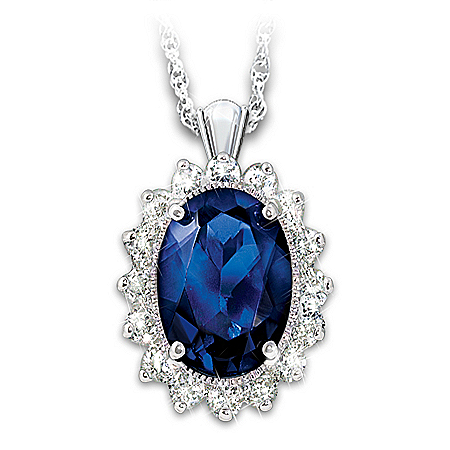 Kate Middleton-Inspired Created Sapphire Pendant Necklace