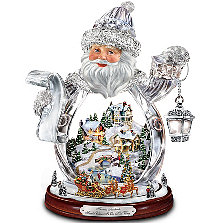 Thomas Kinkade Crystal 3D Santa Claus Figurine