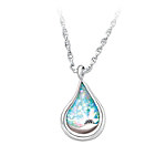Buy Diamond And Created Opal Engraved Pendant Necklace: I Am With You