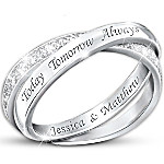 Buy Name-Engraved Sterling Silver Diamond Infinity Ring: Today, Tomorrow, And Always