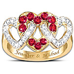 Buy Love's Embrace Diamond & Ruby Personalized Ring