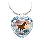 Buy Surf Dancer Crystal Heart Necklace With Horse Artwork
