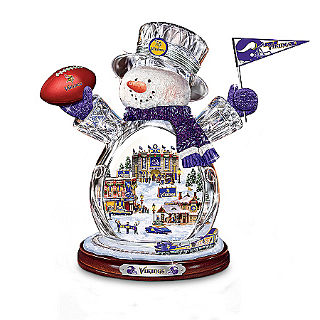 Minnesota Vikings Masterpiece Edition Crystal Snowman Figurine