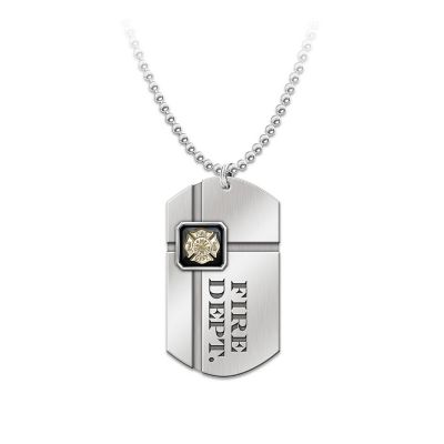 Buy Fireman's Dog Tag Pendant Necklace: For My Firefighter