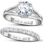 Buy Diamonesk Personalized Engagement Ring And Wedding Band Set