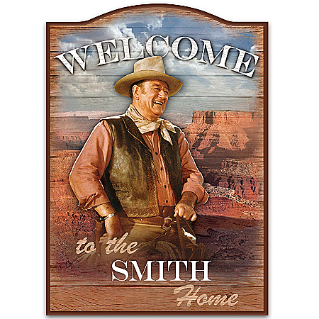 John Wayne Personalized Welcome Sign Wall Decor