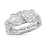 Buy Together As One Personalized White Topaz Ring