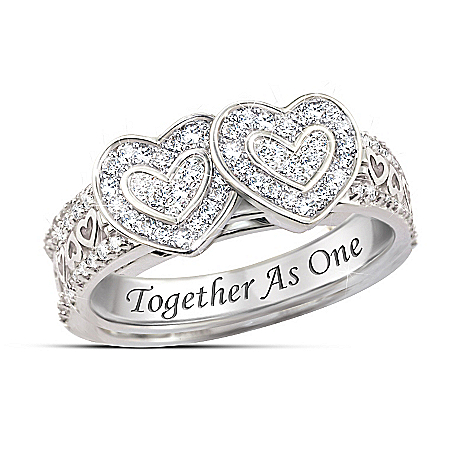 Together As One Personalized White Topaz Ring – Personalized Jewelry