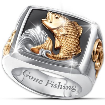Men's Ring: Gone Fishing Ring of Bradford Exchange