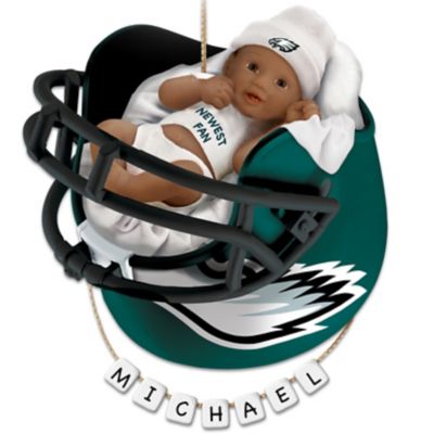 Buy NFL Philadelphia Eagles Personalized African-American Baby Christmas Ornament
