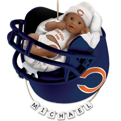 Buy NFL Chicago Bears Personalized African-American Baby Christmas Ornament