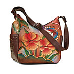 Buy Orchid Sunset Hand-Painted Leather Purse