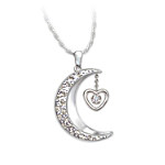 Buy Moon-Shaped Diamond Pendant Necklace: I Love You To The Moon And Back
