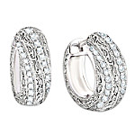Buy Sterling Silver Diamond Elegance Diamond Hoop Earrings For Women