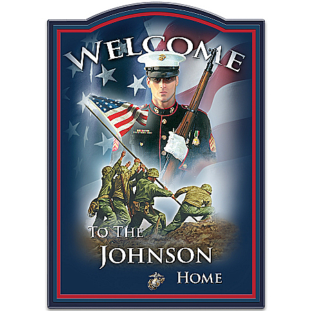 USMC Personalized Welcome Sign: Hero’s Welcome