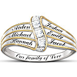 Name-Engraved Personalized Diamond Ring Our Family Of Love