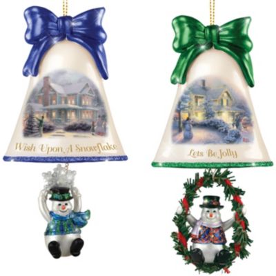 Buy Christmas Ornaments: Thomas Kinkade Ringing In The Holidays Ornament Set: Set 4