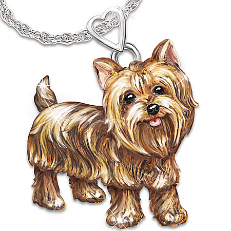 Dog Lovers Diamond Pendant Necklace: Playful Pup