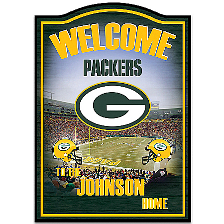 NFL Green Bay Packers Personalized Welcome Sign Wall Decor