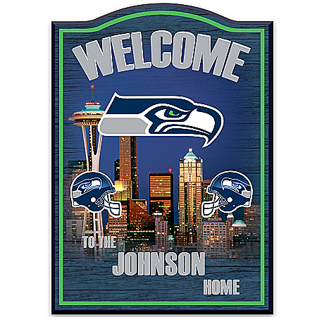 Wall Decor: Seattle Seahawks Personalized Welcome Sign Wall Decor