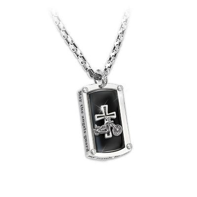 Buy Dog Tag Pendant Necklace: Biker's Blessing