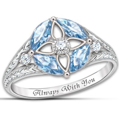 Buy Women's Ring: Light Of Faith Blue Topaz And Diamond Ring