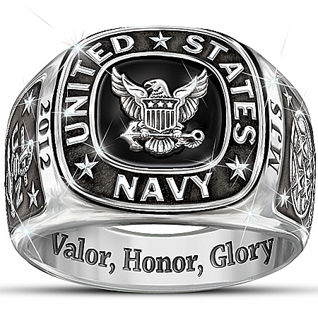 Navy Personalized Men’s Ring – Personalized Jewelry