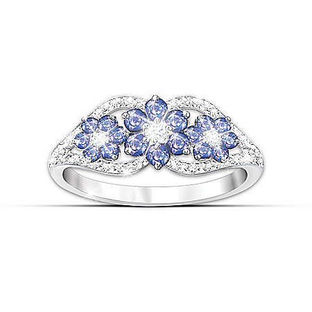 Women’s Ring: African Violets Tanzanite And Diamond Ring