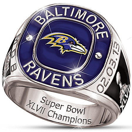 Personalized Champions Commemorative Men’s Ring: Baltimore Ravens – Personalized Jewelry