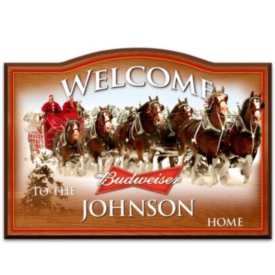 Buy Welcome Sign: Budweiser Personalized Welcome Sign