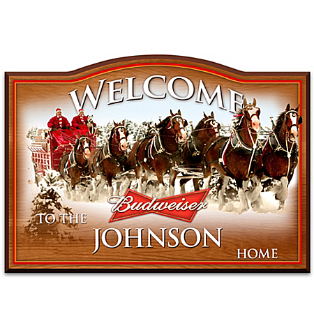 Welcome Sign: Budweiser Personalized Welcome Sign