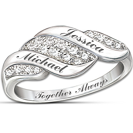 Women’s Ring: Cascade Of Love Personalized Diamond Ring – Personalized Jewelry