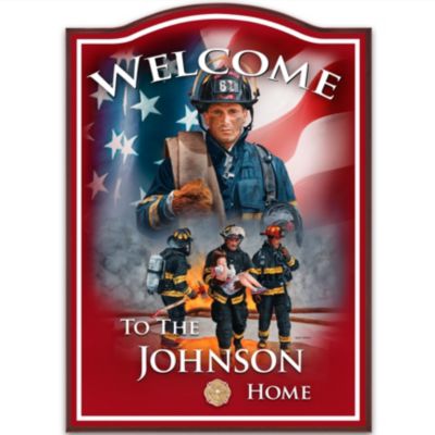 Buy Firefighter Personalized Welcome Sign Wall Decor: A Hero's Welcome