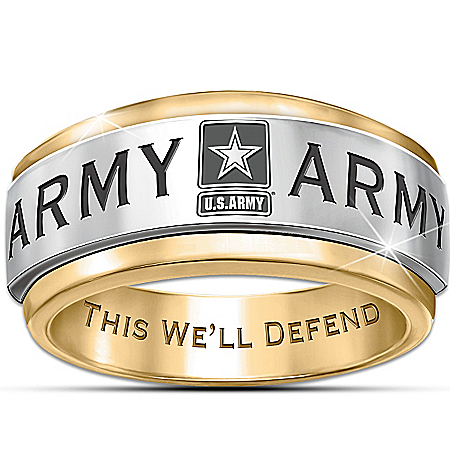 U.S. Army Stainless Steel Men’s Spinning Ring