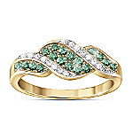 Buy Ring: Rare Elegance Genuine Green And White Diamond Ring