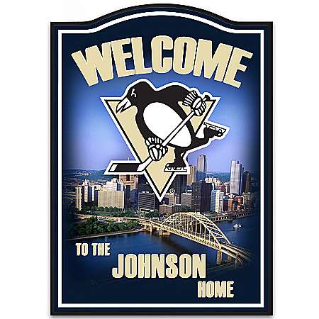 Welcome Sign: Pittsburgh Penguins® Personalized Welcome Sign