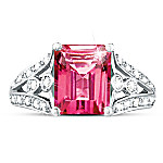 Buy Ring: Luxury Pink Topaz & Diamond Ring