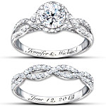 Buy Ring Set: Entwined Diamonesk Personalized Bridal Ring Set