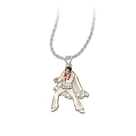 Necklace: Hip Shakin’ Elvis Signature Dance Moves Pendant Necklace