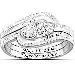 Buy Ring: Sterling Silver Together As One Personalized Genuine White Topaz Ring