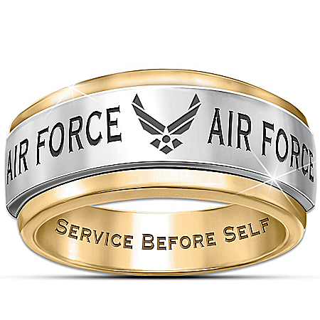 U.S. Air Force Stainless Steel Men’s Spinning Ring