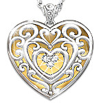 Buy Glowing With Beauty Diamond Heart-Shaped Pendant Necklace