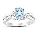 Buy Ring: Elegance Aquamarine & Diamond Ring