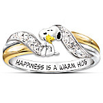 Buy Happiness Is PEANUTS Snoopy And Woodstock Embrace Women's Ring