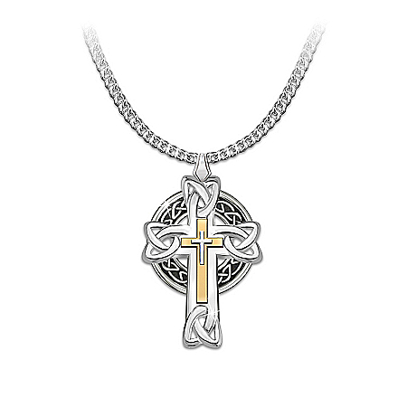 Necklace: Celtic Inspiration Men’s Cross Pendant Necklace