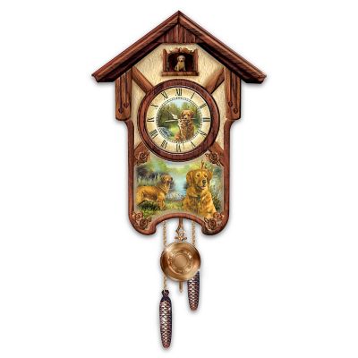 Buy Cuckoo Clock: Gentle Golden Retrievers Cuckoo Clock