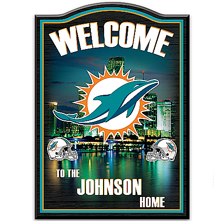 Welcome Sign: Miami Dolphins Personalized Welcome Sign