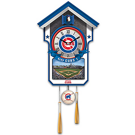 Officially Licensed Chicago Cubs Baseball Cuckoo Clock