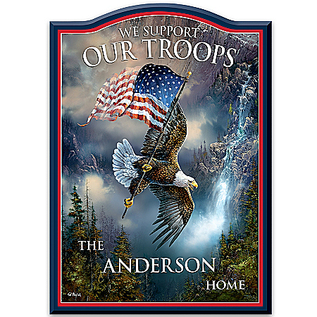 Welcome Sign: We Support Our Troops Personalized Welcome Sign